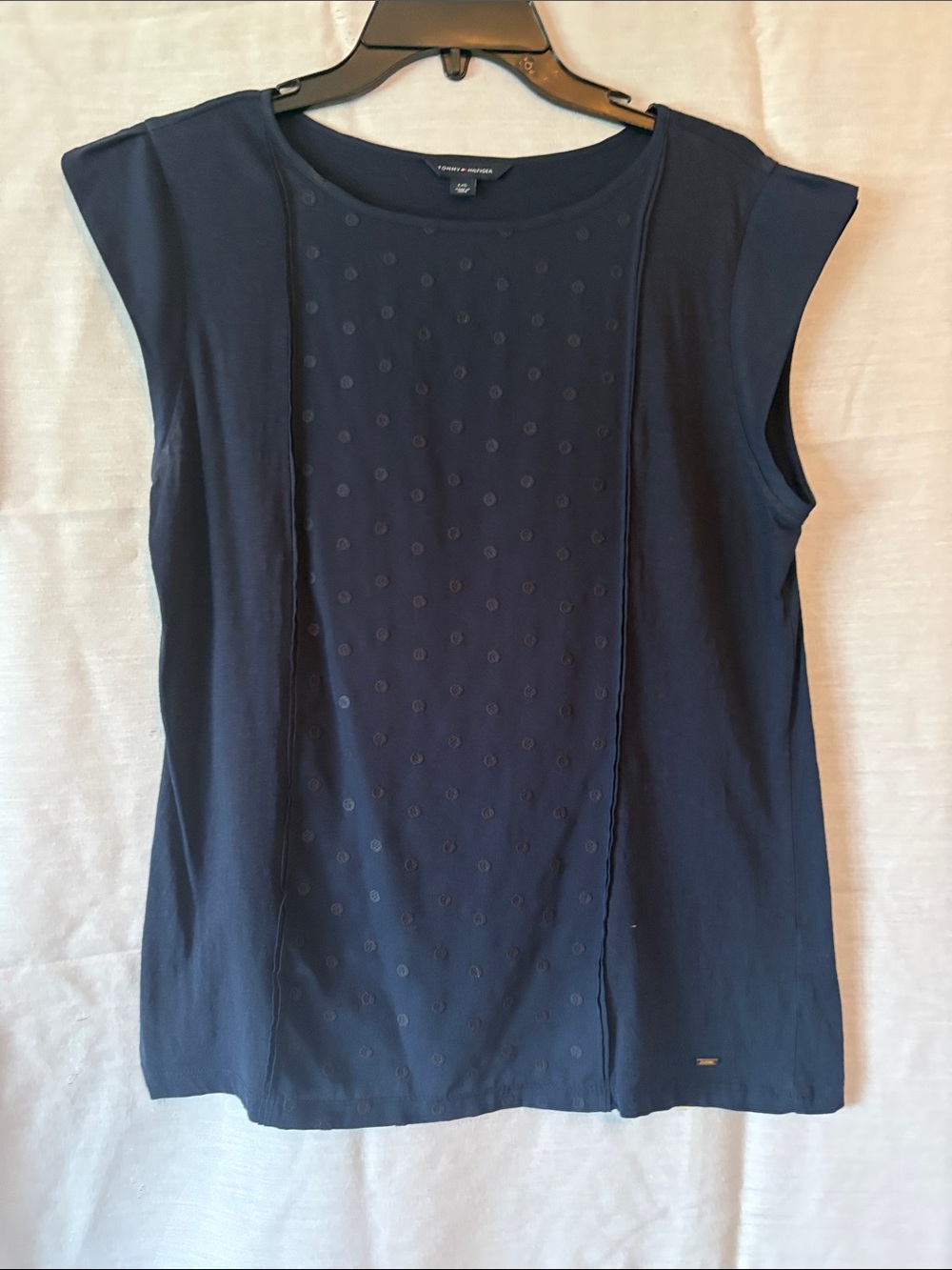 Tommy Hilfiger Navy Sleeveless Dot-Panel Tank
